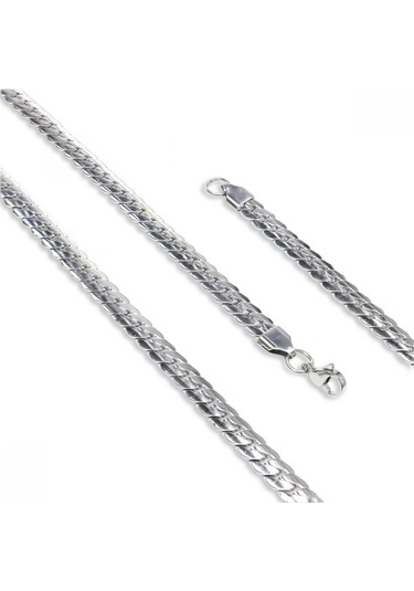 Erkek Ezme Balık Sırtı Çelik Kolye 1.6mm 9189 Gümüş