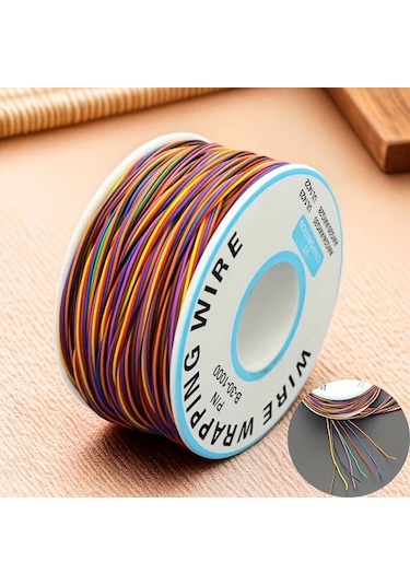 Topshop1 1 Adet 8 Renk Elektronik Lehimli Bakır Tel Devre Kartı Havacılık Kablosu 200 Metre Diğer