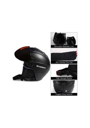 Moon Turuncu Kayak Kaskı Ayrılabilir Buğu Önleyici Gözlüklü Kalıp Y18474c-l L Turuncu