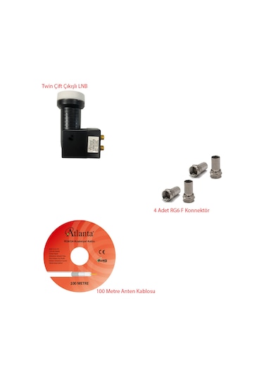 Çiftli Lnb Hazır Set Lnb + Kablo + Konnektör