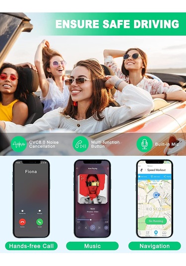 Jeehugo V5.0 Bluetooth Araç Alıcısı, Aux 3.5mm, 10m Menzil, 4 Saat Kullanım Süresi, Usb Şarjlı, Kolay Kurulum