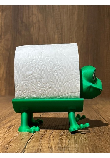 Kurbağa Peçetelik Tuvalet Kağıdı Standı Yeşil