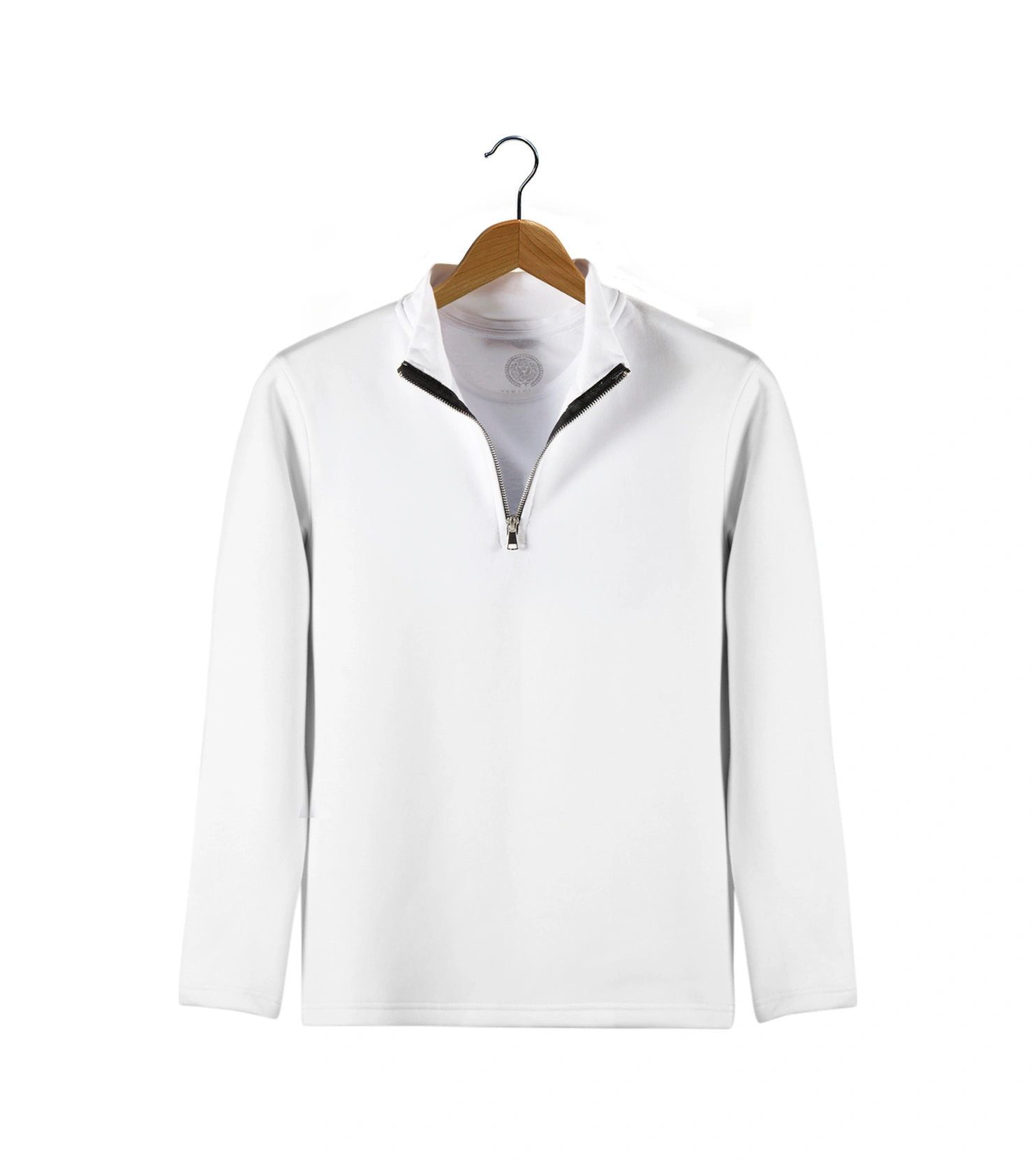 Terapi Men Erkek Beyaz Yarım Fermuarlı Basic Düz Renk Trend Sweatshirt Beyaz1