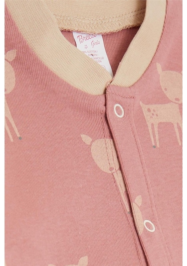 Breeze Kız Bebek Tulum Sevimli Ceylancık Desenli 0 3 Ay 6 Ay, Gülkurusu Gülkurusu