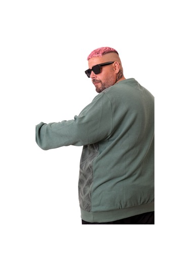 Mode Xl Erkek Bisiklet Sweatshirt Selanik U25819 Yeşil