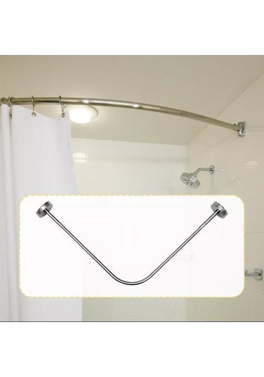 Yifomall Banyo İçin Delmezsiz Genişletilebilir Çelik Duş Çubuğu 80-100cm - Yarı-u Şekli, Kurulması Kolay, Çekirdekli Ve Dayanıklı Diğer