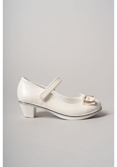 EPAAVM - Topuklu Fiyonklu Sedef Cilt Kız Çocuk Ayakkabı - EYL... Beyaz