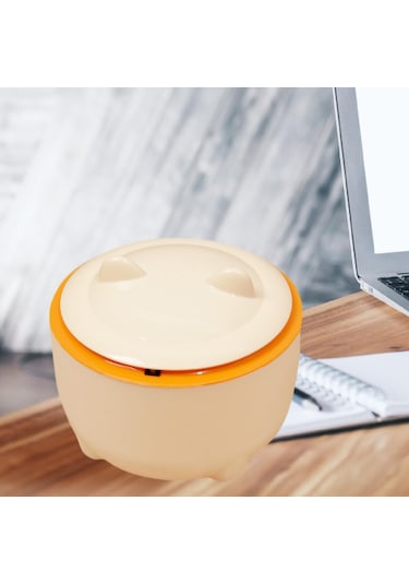 Suntek Masaüstü Çöp Tenekesi Sepeti Mini Kova Tezgah Ofis Turuncu