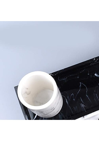 Reedark Siyah Reçine Dekoratif Tepsisi - Banyo Dolabı Masaüstü Organizer - Anahtar Parfüm Bitki Tutucu - Ev Dekoru Depolama Aletleri Siyah