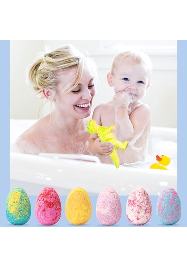 Vkemall Dino Banyo Tuzu Topları Seti - 6 Adet 120g Nemlendirici Ve Rahatlatıcı