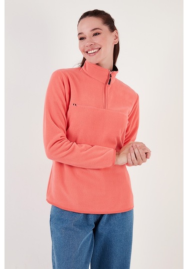 Lela Slim Fit Yumuşak Dokulu Anti-Pilling Tüylenme Yapmayan Yarım Fermuarlı Bayan Polar 5907000 Somon Lela Slim Fit Yumuşak Dokulu Anti-Pilling Tüylenme Yapmayan Yarım Fermuarlı Bayan Polar 5907000 Somon