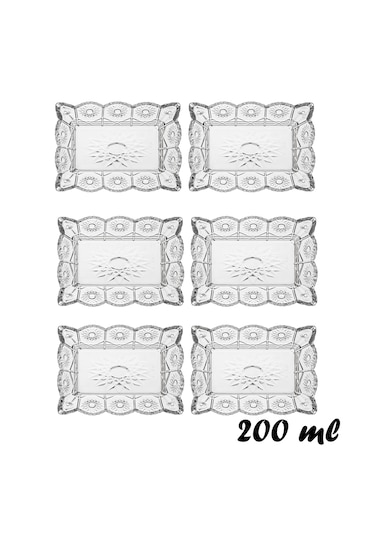 Porsima Almina 6'lı Kahve Yanı Lokumluk Sunumluk Cam Kase Seti