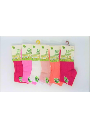 Sahab 6 Çift Kız Çocuk Bambu Patik Çorap Dikişsiz  (423868535)