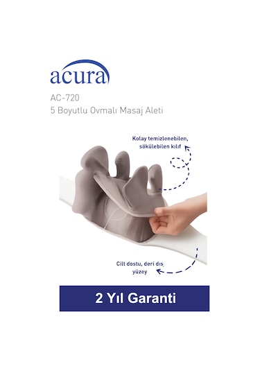 Acura Ac-720 5 Boyutlu, Isıtmalı Ovmalı Masaj Aleti Bej