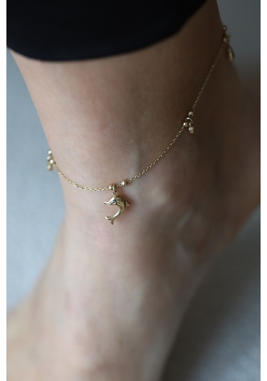 Yenigün Kuyumculuk 14 Ayar Altın Yunus Detaylı Sallantılı Halhal Blk33605