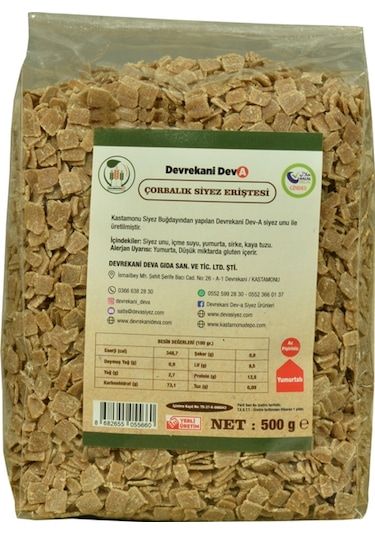 Devrekani Deva Kastamonu Çorbalık Siyez Erişte 500 G