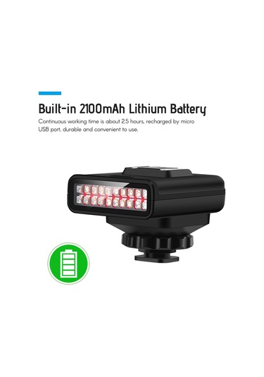 Ordro Ln-3 Stüdyo Usb Şarj Edilebilir Kızılötesi Ir Led Işık Siyah Siyah