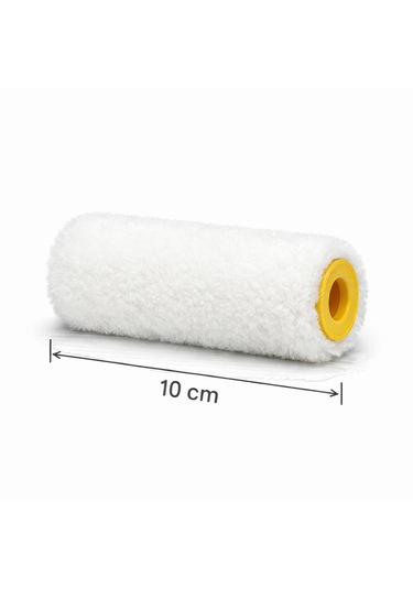 Asemu 10 Cm Parmak Boya Rulosu Yedeği 10 Adet Mikro Elyaf, İz Bırakmaz
