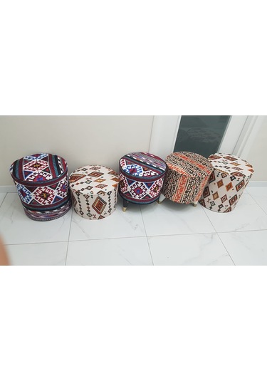 yuvarlak desenli dijital baskılı puf