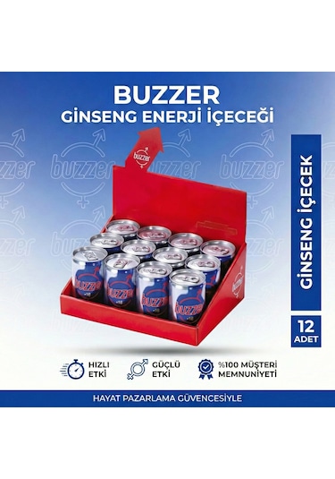 Buzzer Ginsengli Enerji Içeceği +18 - 12'li Ekonomik Avantaj Set