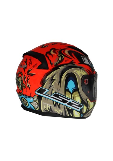 Ls2 Rapid 2 Spox Kapalı Motosiklet Kaskı Kahverengi - Kırmızı