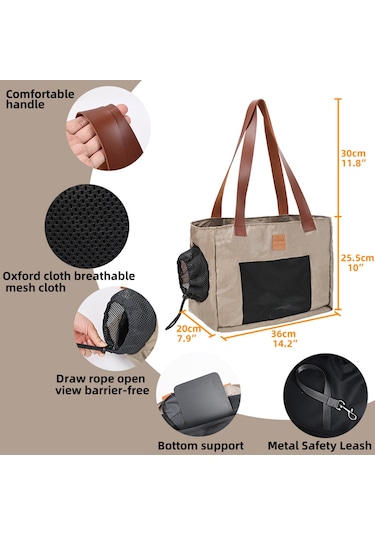 Moveevo Taşınabilir Kedi & Köpek Çantası - Nefes Alabilir, Oxford Kumaş, Lekeye Dayanıklı, Geniş Tasarım