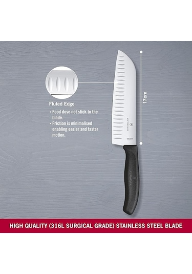 Victorinox 6.8523.17B Blisterli Santoku Bıçağı Inox