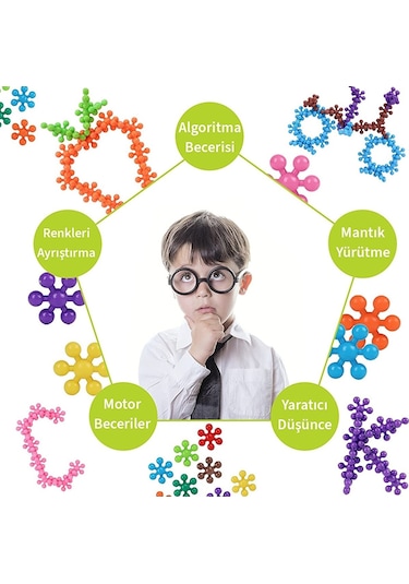 Kar Tanesi Molekül Yapı Taşları 5 Renk 120 Parça