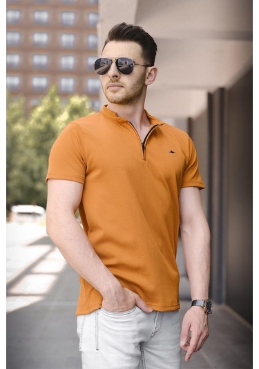 Roderick Hakim Yaka Petek Kumaş Yarım Fermuarlı Erkek Tshirt