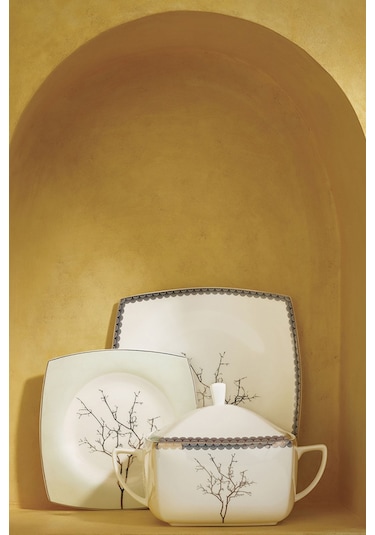 Karaca  Fine Pearl Banyan 62 Parça 12 Kişilik Yemek Takımı