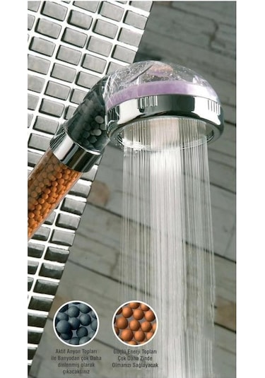 Ollevra Su Tasarruflu Ve Arıtmalı Doğal Taşlı Banyo El Duş Başlığı Çok Renkli