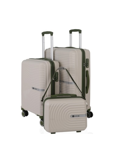 Mçs Polipropilen 3lü Valiz Seti Orta & Kabin & Makyaj V374 S24sy1000080-set 11150 Kemik/haki Kemik - Haki