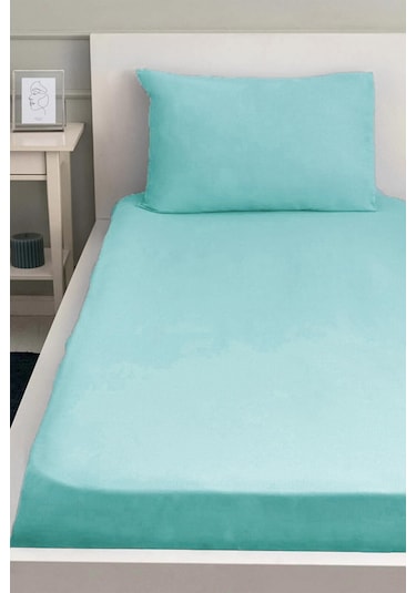 Lastiksiz Dokuma Düz Renk 160x240 Çarşaf Ve Yastık Kılıfı Mint