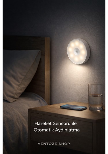 4'lü Hareket Sensörlü Kablosuz Led Lamba - Mıknatıslı Şarjlı Mutfak Ve Gece Lambası Aydınlatma