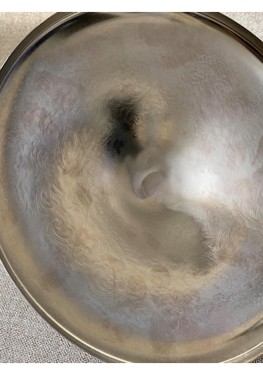 Gümüş Kaplama Desenlı Tencere Kapağı 24Cm