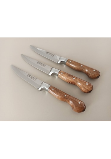 Lazoğlu Mutfak Bıçak Seti 6 Lı Bilezikli Ekmek-sebze Bıçağı Ahşap