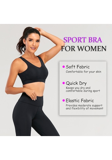 Skycity Hızlı Kuruyan Esnek Spor Sütyeni - Yoga Ve Fitness İçin Rahat Destekli Kolsuz İç Giyim Açık Pembe