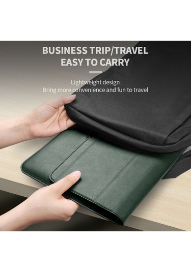 4'ü 1 Arada Evrensel Dizüstü Bilgisayar Tutucu Pu Su Geçirmez Koruma Bilek Dizüstü Bilgisayar Çantası, Boyut: 15 / 16 İnç Yeşil