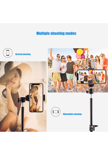 Lemestar 1600mm Çift Fonksiyonlu Telefon Ve Kamera Tripodu - 360 Döner Kafa, Kaymazsız Telefon Tutucu, Taşınabilir Depolama Çantası İle Aluminium Ally