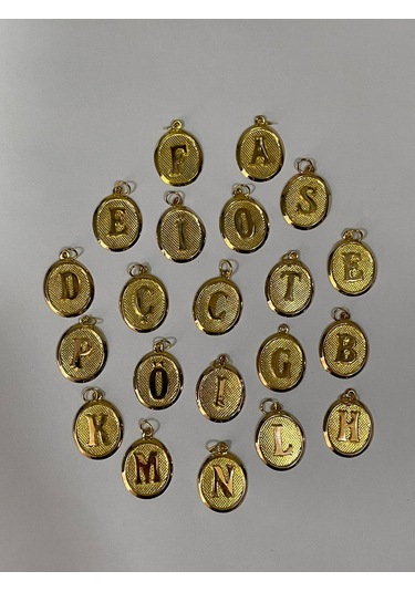 14 Ayar Altın Z Harfi Nostalji Oval Kolye Ucu