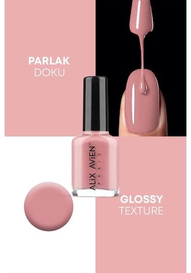 Alix Avien Nude Pembe Oje 81 Yüksek Pigmentli Uzun Süreli Kalıcılık Hızlı Kuruma Nail Lacquer 81