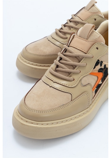 Luvishoes Aere Bej Desenli Kadın Spor Ayakkabı Bej