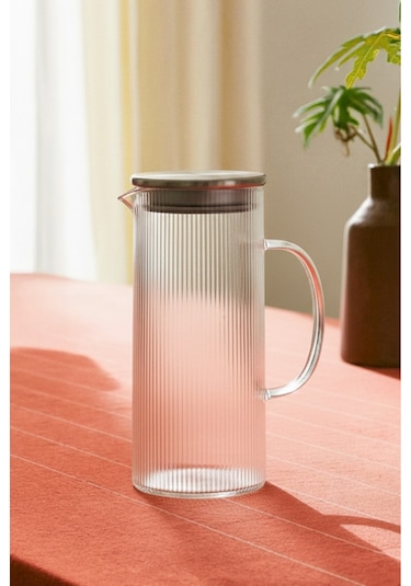 Perotti Bodrum 1200 Ml Borosilikat Cam Sürahi Buzdolabı Sürahisi Seffaf