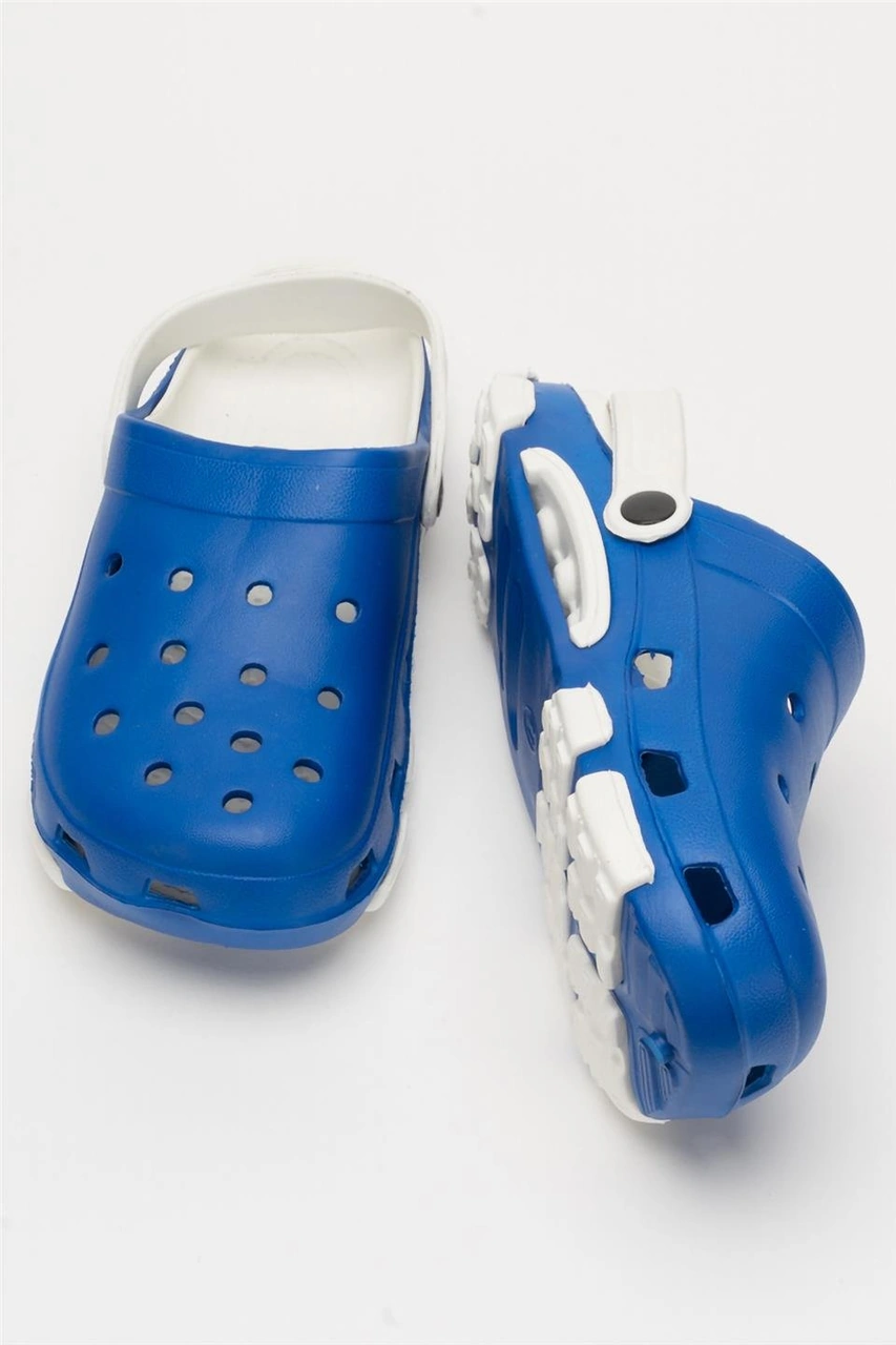 Unisex Çift Tabanlı Ortopedik Hemşire Doktor Aşçı Laboratuvar Deniz Havuz Terliği Sandalet Mavi - Beyaz Mavi - Beyaz