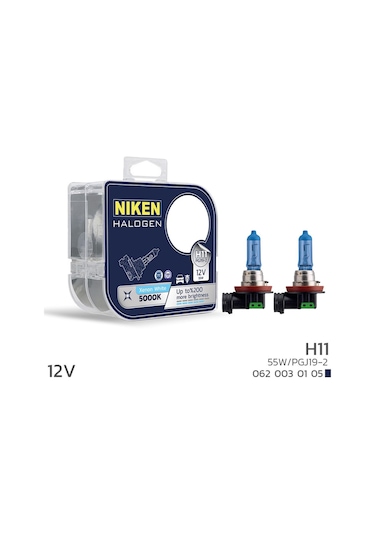 Niken 12v 55w H11 Halojen Beyaz Işık Ampul 5000k 1450 Lumen