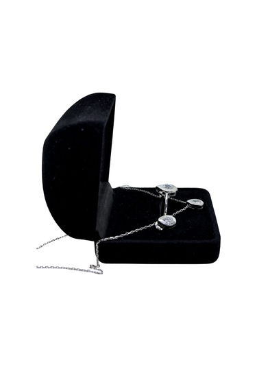 Oya Silver Çerçeveli Işıltı Damlası Gümüş Set&takım