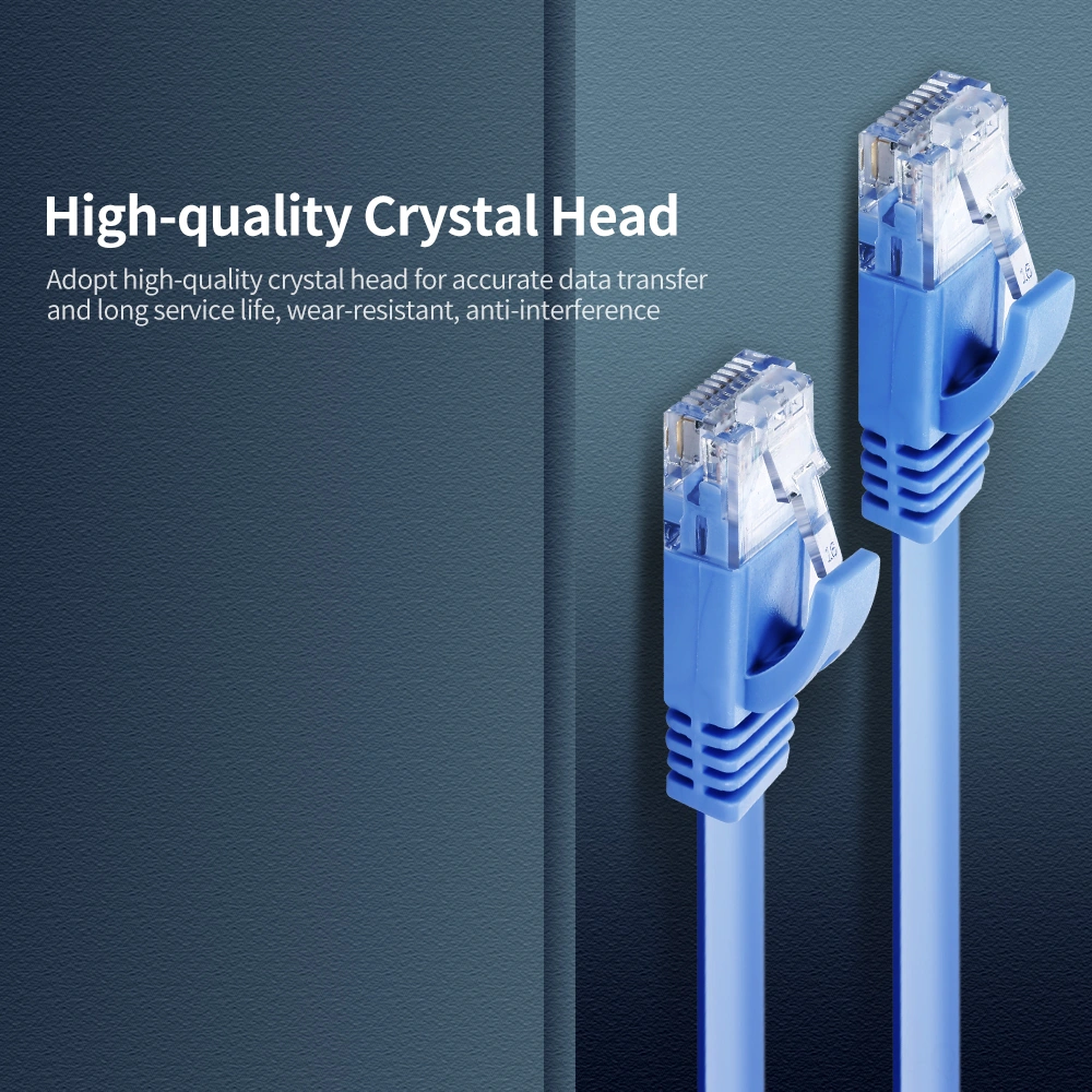 Qingmipy 10 Metre Mavi Rj45 Cat6 Saf Bakır Ağ Kablosu, 1000mbps 1000mhz Hızlı Veri Transferi, Ev Ve Ofis İçin