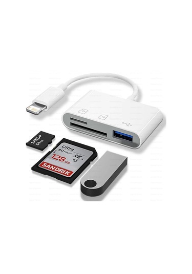 S Line Lightning Iphone Uyumlu Kart Okuyucu 3in1