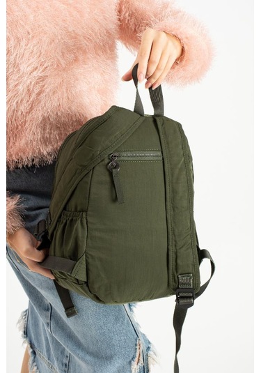 Kadın Sırt Çantası Ultra Hafif Poliamid Kumaş Su Geçirmez Çok Cepli Günlük Sırt Çantası 35 25 Cm Yeşil