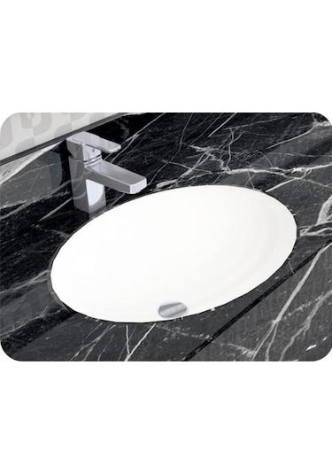 Alvit Hilton 37 x 47 CM Tezgah Altı Oval Lavabo Yapıştırma